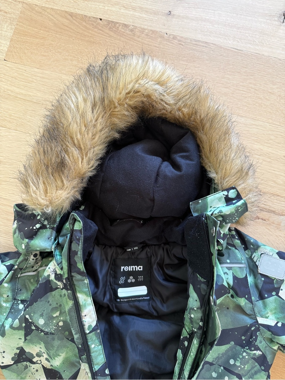 Reima Insulated Snow One-Piece with Removable Faux Fur Hood - Sz 122 (7) - Picture 2 of 10